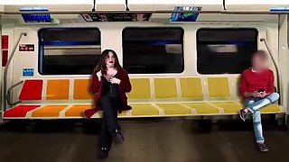 My Hubby Films Me Jerking Off A Stranger On The Train - LadyRoma Latina MILF Public Handjob