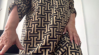 Naughty sexy milf shows off in the morning in the office