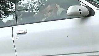 Big titted mature gangbanged and jizzed outdoor