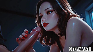 Stepsister sucking my dick blowjob