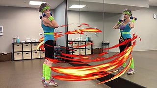 1980's Workout Video - in Gym and Bedroom