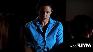 The commanding MILF known as Penny Barber orchestrates a forbidden threesome where the young woman, Reese Robbins, engages sexually with her stepbrother at Penny's behest.