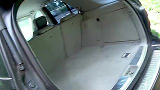Energised milf with curvy body fucks her boyfriend in the car trunk