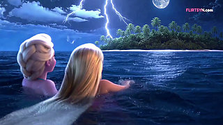Rapunzel and Elsa Were Stranded on a Deserted Island, and With Nothing Else to Do, They Took Turns Licking Each Other's Pussies