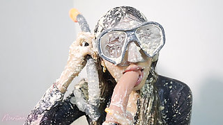 I Dive Into a Pool Filled with Oatmeal with My Snorkel