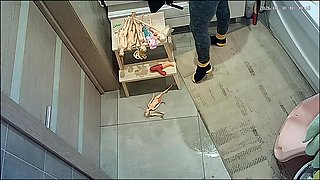 squrting woman in bathroom
