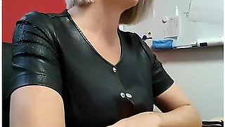 Milf Secretary Shows Off In Front Of Her Young Intern At Work Before Fucking Her In The Restroom