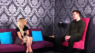 voyeur watches a loser wanking his cock