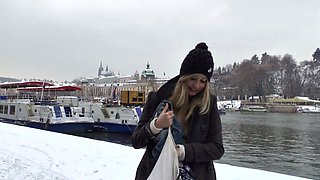 Amateur blonde teen Casi James with porno movie