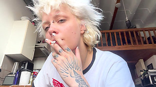 Smoking a Cigarette Lazy Coffee No Makeup