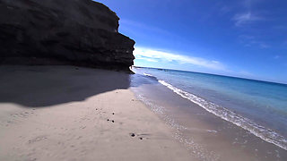 VR Girl Desperately Pissing on the Beach