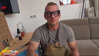 Nathaly Cherie's massive tits bounce while she gets her panties soaked in hot anal action