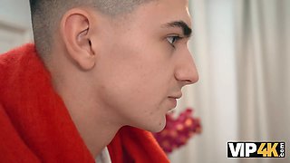 Vip4k. russian bitchy dark haired is having Double Penetration fun in front of her husband