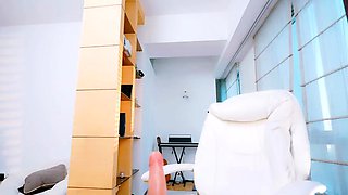 Peeing blonde fetish babe uses toy in her tight pussy