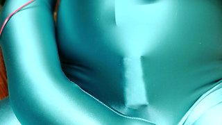 After putting on the bright blue bodysuit, I couldn't help but come a few times