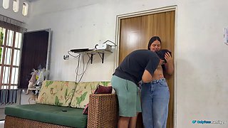 My parents get hot when they hear how I fuck my classmate!