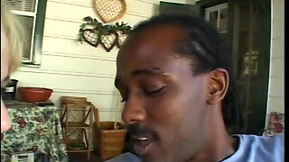 Naughty blonde cutie Rebecca Starr enjoys being dropped with black anchor in her bum bay