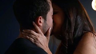 Busty brunette milf in underwear loves deep cunnilingus