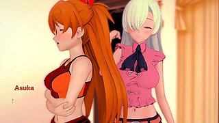 Asuka evangelion, visual novel game, adult visual novel