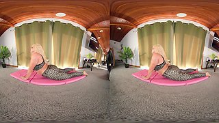 Mature blonde delivers sensual striptease with big ass passion