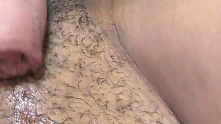 Nice close up interracial creampie with BWC