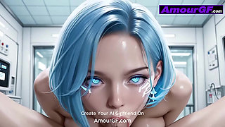 AI Android Blue-Haired Girl Gets Roughly Fucked, Core Overloaded in Pulsing Climax