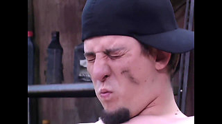 A Young Redhead Eager for Cock Rides Gas Station Attendant's Big Cock