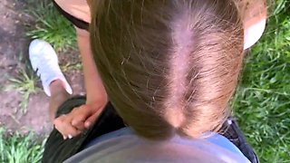 18yo Cutie Gives a Blowjob and Swallows on the River Bank