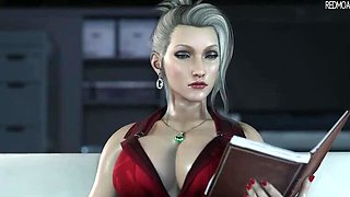 Final Fantasy 7 Scarlet 3D Hentai - Blonde Babe with Big Tits Gives Hot Blowjob & Cumshot