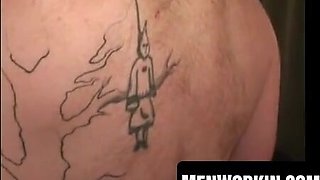 Thug man smokes then captures pink cigar to fap off