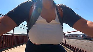 Real amateur Rosalinda flashes her big boobs and fucked