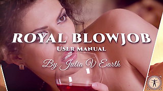 Julia V Earth is schoolgirl, who sucks cock and gets fucked in mouth in unusual pose. Royal Blowjob: Usage. Episode 010.