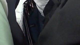Crowded Bus Rush. Tight Pants Wife Feels the Firm Press, Panty Line Showing as She Gives in to the Moment - Part2