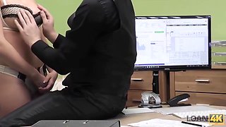 Blonde TS Blanche Bradburry Sucks Cock and Gets Sissy Pounded for Casting Cash