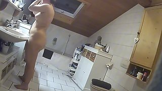 Spying on teen GF in the bathroom