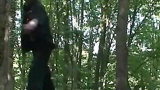 Stripped humiliated and spanked in the forest