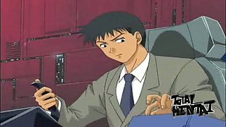 Fervent huge breasted hentai warrior gets her own clit stimulated