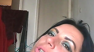 Smoking Leather Dance. Ripped Jumpsuit Pussy Tease, Toilet Pee and Dirty Masturbation
