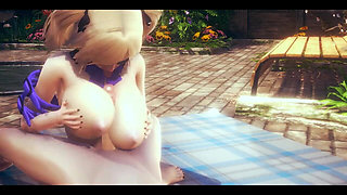 Genshin Impact Hentai - POV Fischl Boobjob Licking - Japanese Asian Manga Anime Game Porn