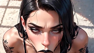 Anime Ai Tattooed Girl Gives Her Friend a Blowjob He'll Never Forget