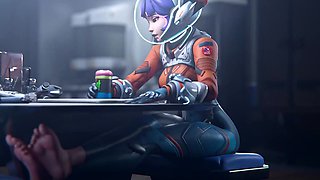 3D Porn: Sexy Busty Slim Juno (Overwatch) Gets Her Pussy Fucked & Jizzed
