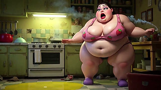 Smoking Pregnant BBW Pisses on Floor - Horny with Massive Belly