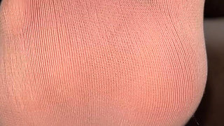 White Nylon Sock Tease in Your Face POV