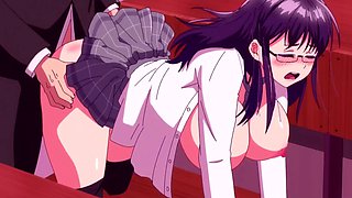 Hentai Room of Guilty Pleasure: Sexy Buxom Nerdy Student Lets Her Teacher Fuck Her In the Lecture Hall