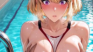 Blonde scout uniform bed fuck, swimsuit pool breast grope