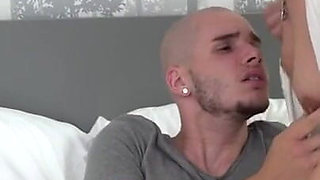 Horny granny puts toilet brush up young plumbers ass