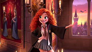 POV One Full Week With Stunning Slim Curly Fiery Ginger Girl At Magical University In Vibrant 3D Cartoon Style
