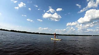Big-Ass Blonde's Naked Walk on a Paddleboard