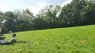 Riding my new mobility scooter