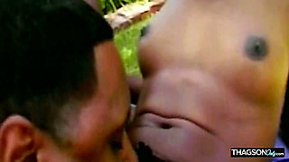 Ebony Babe Stretched Wide by Throbbing BBC in Outdoor Pound